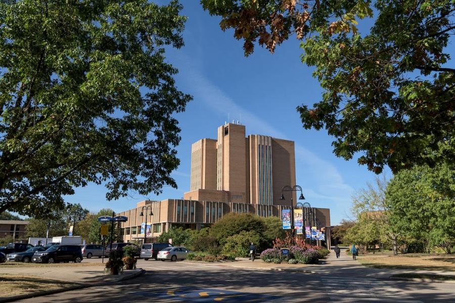 The University Library is located in the heart of the Kent State University campus.