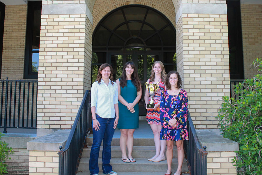 Kent State graduate students (left to right) Karly Cochran, Haylee DeLuca, Liz Baker and Logan Stigall won the prestigious Sloboda and Bukoski Cup at the Society for Prevention Research’s annual conference. (Photo credit: Ida Cellitti)