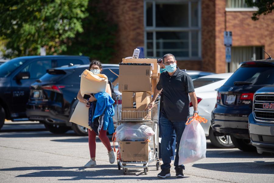 Kent State students begin moving into residence halls on Aug. 19, 2020.