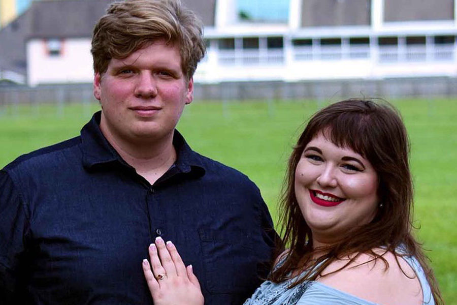 Kathryn Owens continues her studies at Kent State University after she and her fiancé Caleb Frost walked through waist-high water to escape the flood left behind from Hurricane Harvey.