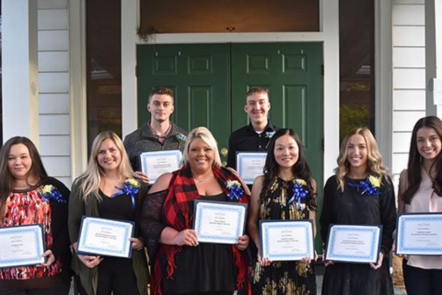 Students recognized during the awards banquet