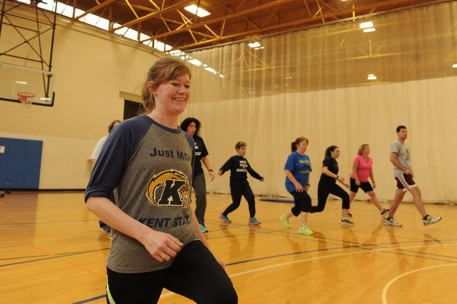 Kent State students help lead faculty and staff in the Fit for Life program.