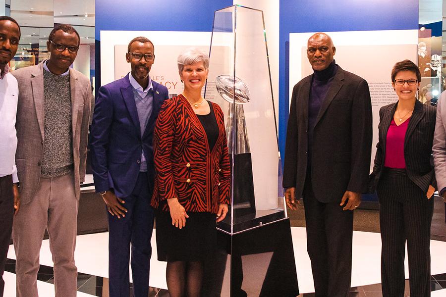 Rwanda Delegation visits the Pro Football Hall of Fame