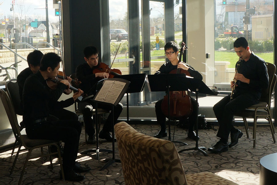 Tiago Delgado (far right)) in a performance with the Stopper String Quartet at the 2016 International Symposium