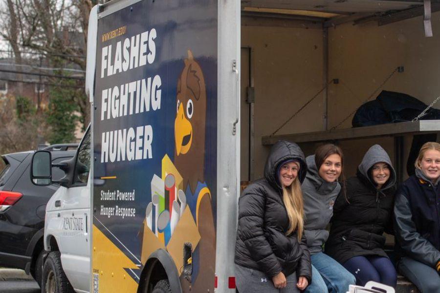 Student Volunteers at "Stuff the Truck" Food Drive
