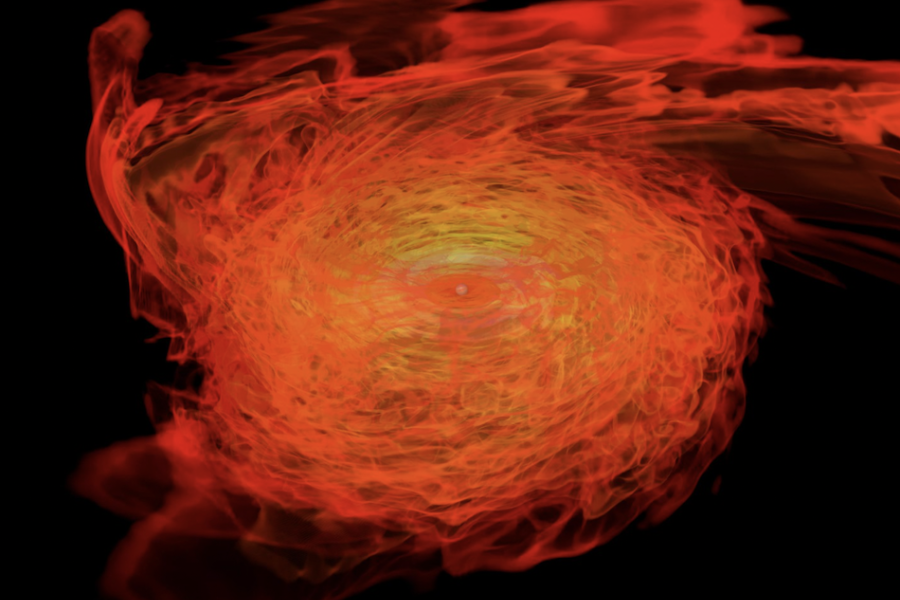 Neutron star merger (Simulated Image Courtesy NASA Goddard)