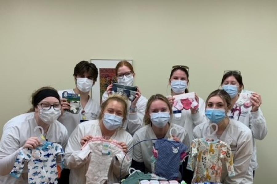 The BSN students who collected items for pediatric patients