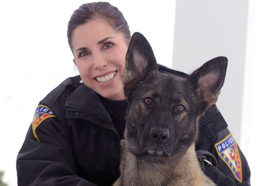 Kent State Police Officer Anne Spahr, pictured here with K-9 Coco, was recognized as one of the 2017 Crisis Intervention Team Officers of the Year by the Mental Health & Recovery Board of Portage County and the Portage County Police Chief’s Association.