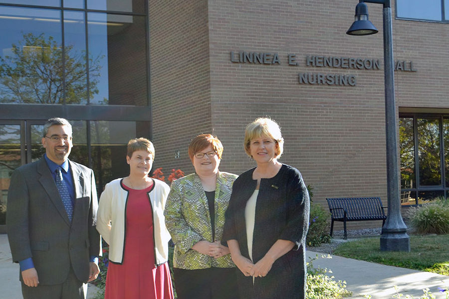 (From left) Dr. Mark Arredondo, Dr. Kimberly Williams, Dr. Andrea Warner Stidham and Dr. Wendy Umberger were awarded a $1.1 million grant from the Health Resources and Services Administration. 