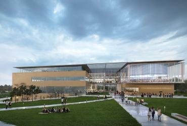 Photo of architect rendering of new College of Business Administration proposed building