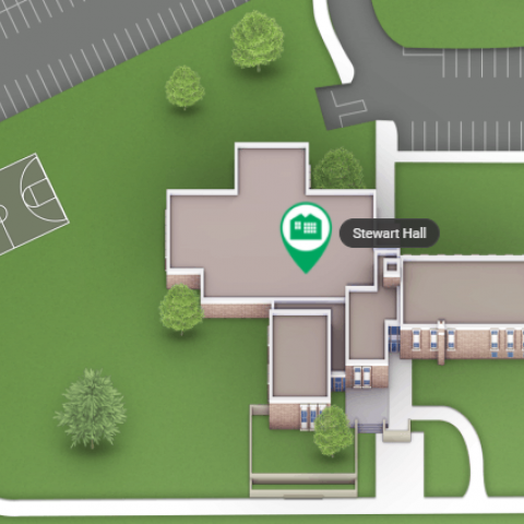 Campus map location for Stewart Hall