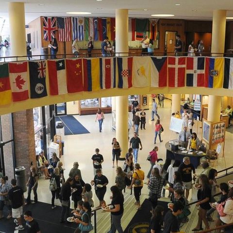 Student Center with Flags