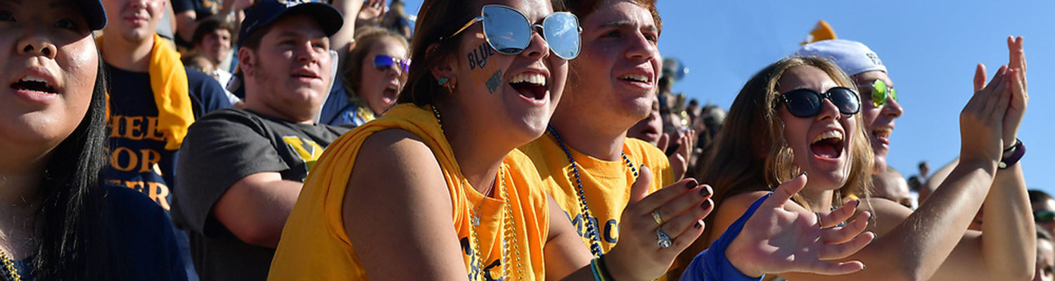 Student section at a home Kent State Football Game at Dix Stadium