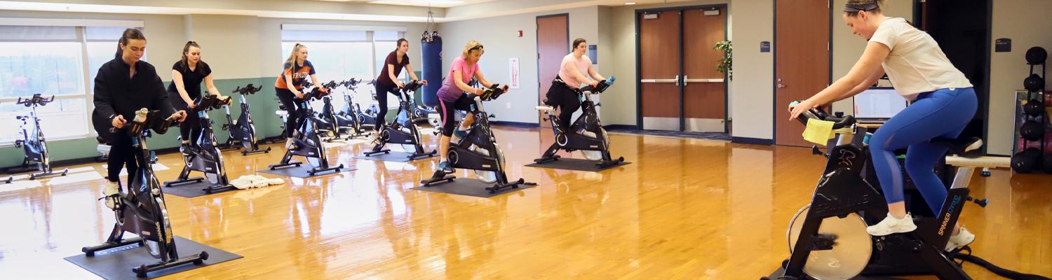 Students Participating in a Spin Class