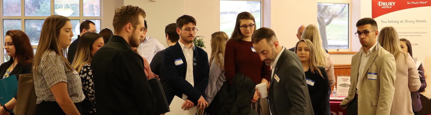 Students attending the 2020 career fair