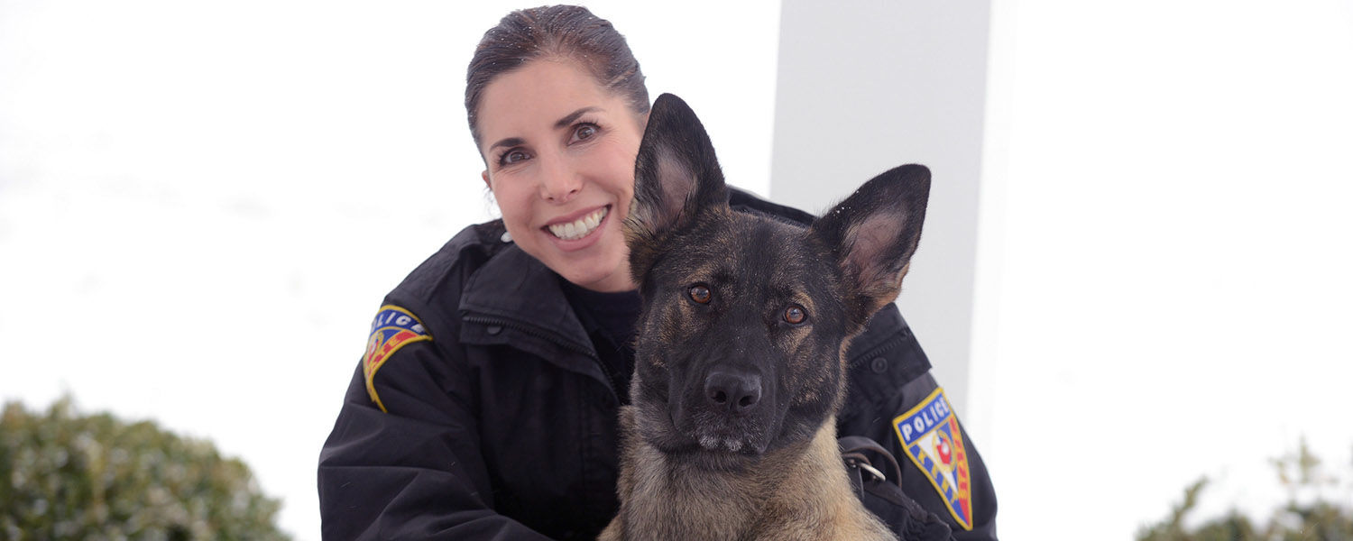 Kent State Police Officer Anne Spahr, pictured here with K-9 Coco, was recognized as one of the 2017 Crisis Intervention Team Officers of the Year by the Mental Health & Recovery Board of Portage County and the Portage County Police Chief’s Association.