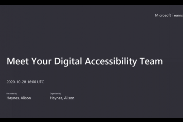 Meet Your Digital Accessibility Team Video Title Card