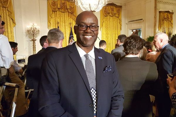 Eric Mathews at White House event, Teacher Appreciation Week 2016