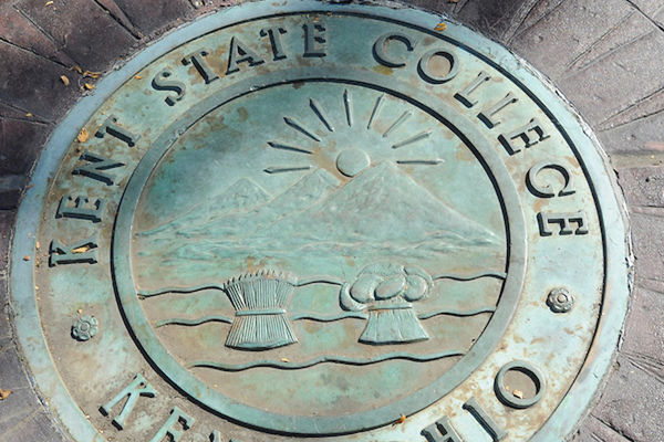 Kent State seal at Prentice Memorial Gate