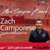 picture of Zac Camporese, Kent State Tusc alum and new head boys basketball coach at New Smyrna Beach High School with the gym in the background